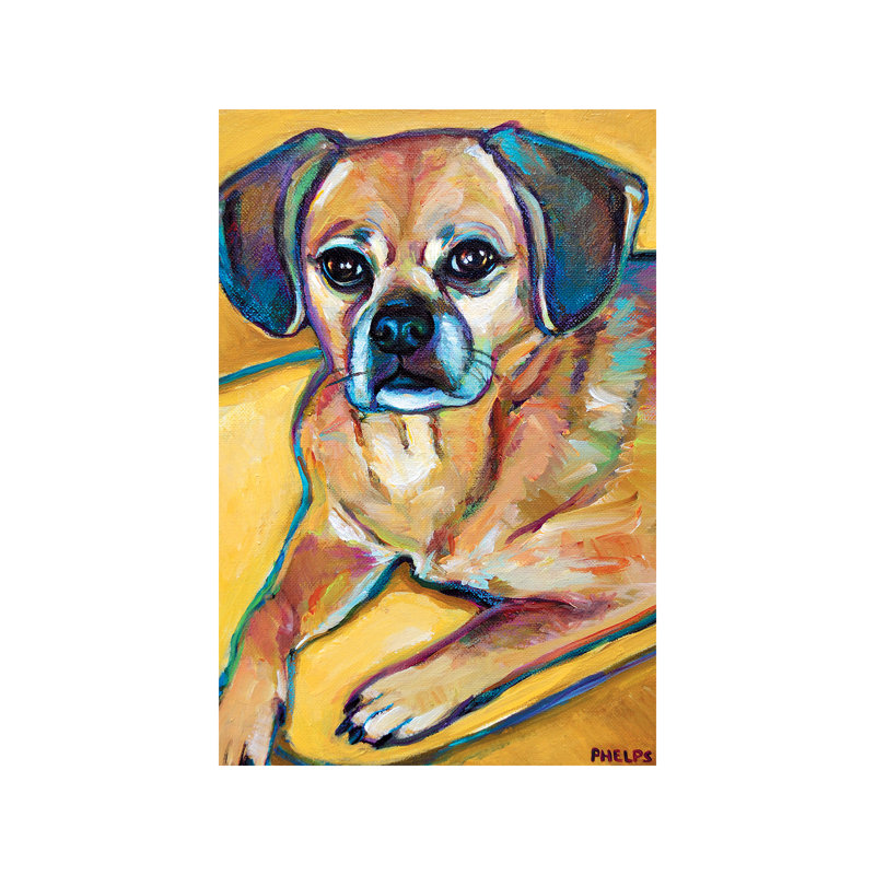 Puggle by Robert Phelps - Wrapped Canvas Painting, 101.6 cm H x 66.04 cm W x 1.91 cm D