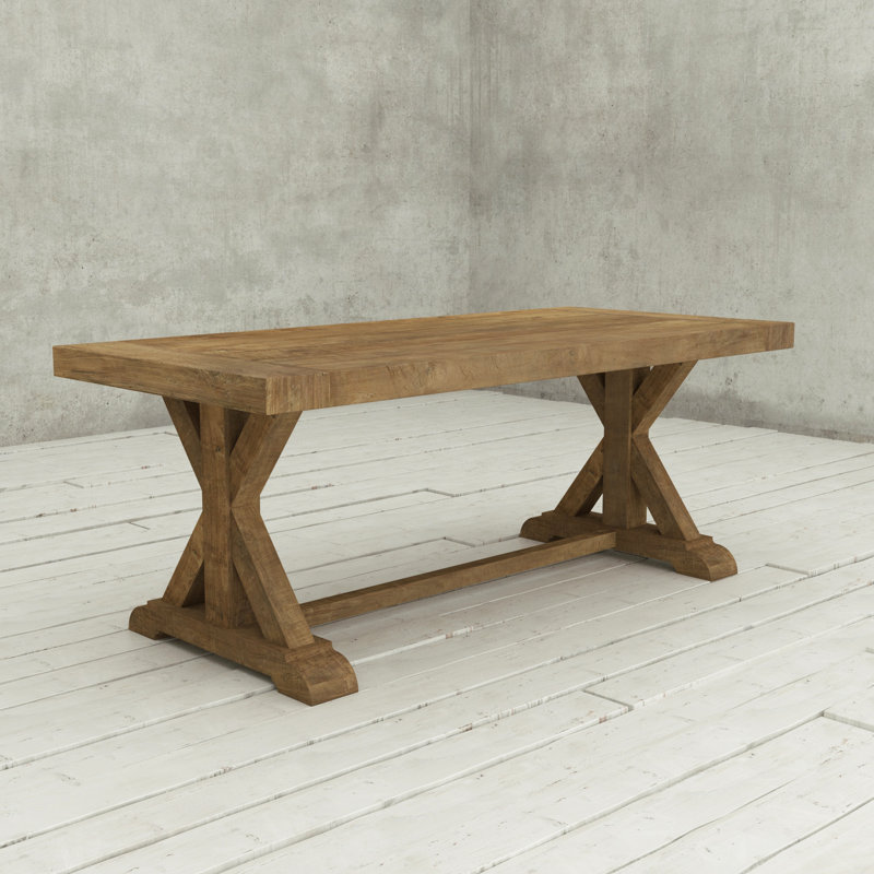 Virgil Teak Solid Wood Top Dining Table, Natural