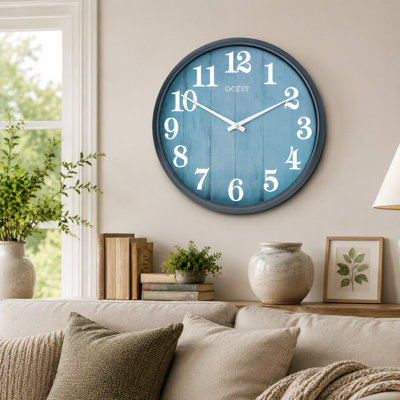 Grande horloge murale intérieure imperméable de 18 pouces, surdimensionnée, silencieuse, à piles pour la piscine, le jardin, le patio, le salon, le bureau et la décoration