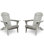 Chaise d'appoint de piscine en bois massif - 2 chaises de patio pliables grises avec surface
