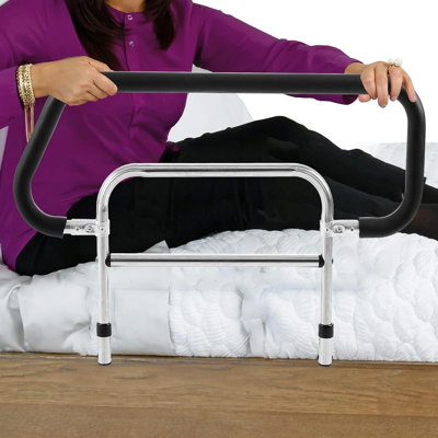 Bed Rails for Elderly Adults, Foldable Safety Bed Rail Guard, Assist Grab Bar for Adjustable/Electric/Hospital Beds, for Seniors Citizens Slides Under Mattressbed, 150kg Capacity
