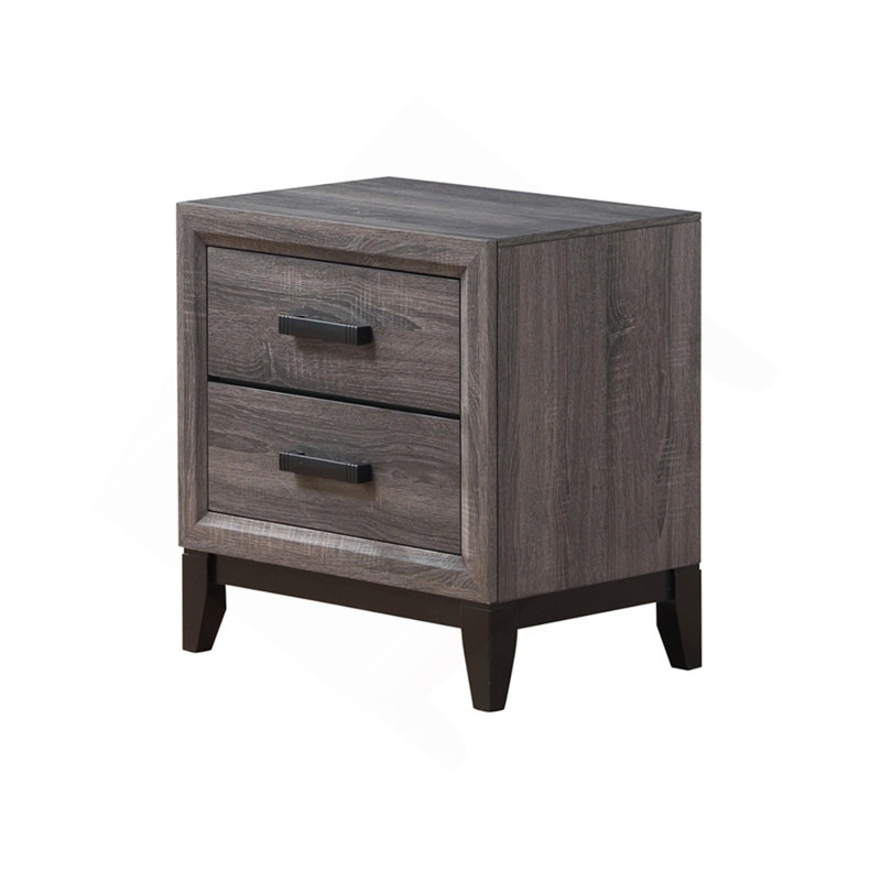 Table de chevet gris MIRAGE, Noir/gris
