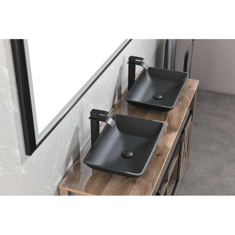 L 14,38 po - l 22,25 po - 4 3/8 po Lavabo de salle de bain vasque rectangulaire H