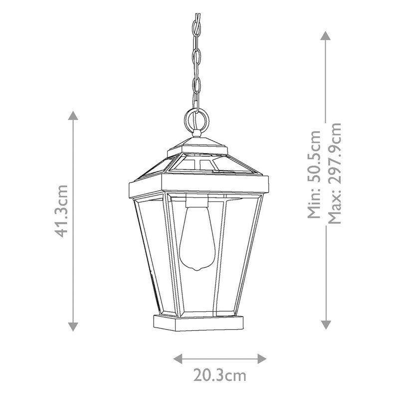 Guilbert Outdoor Hanging Lantern, 41.3cm H x 20.3cm W