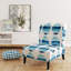 Fauteuil de chambre rembourré à motif blanc et bleu