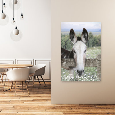 «Curious Donkey Abstract Contemporary Horse Landscape Nature», art mural