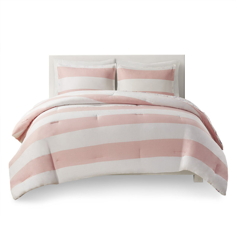 Ensemble d'édredon en coton , Édredon pour lit simple + 1 taie décorative stan, Rose