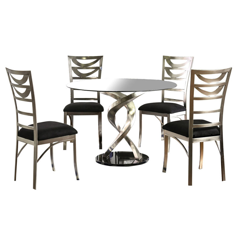 Kropf Glass Top Four Leg Dining Set