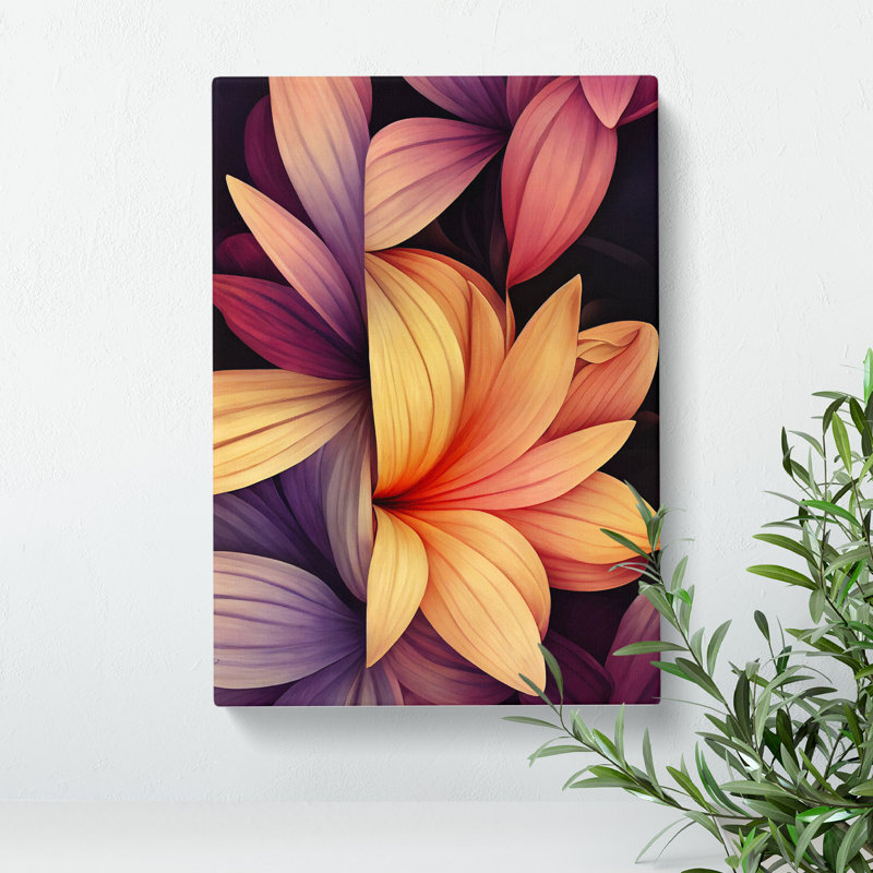 The Adventurous Flowers - Wall Art, Wrapped Canvas, 50cm H x 35cm W, No Matte