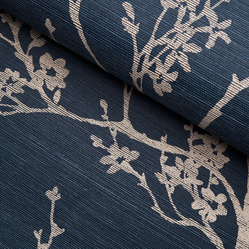 Twiggy Sisal Wallpaper, Indigo