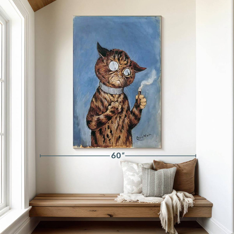Ketti Cat With A Cigar, 51" H x 34" W