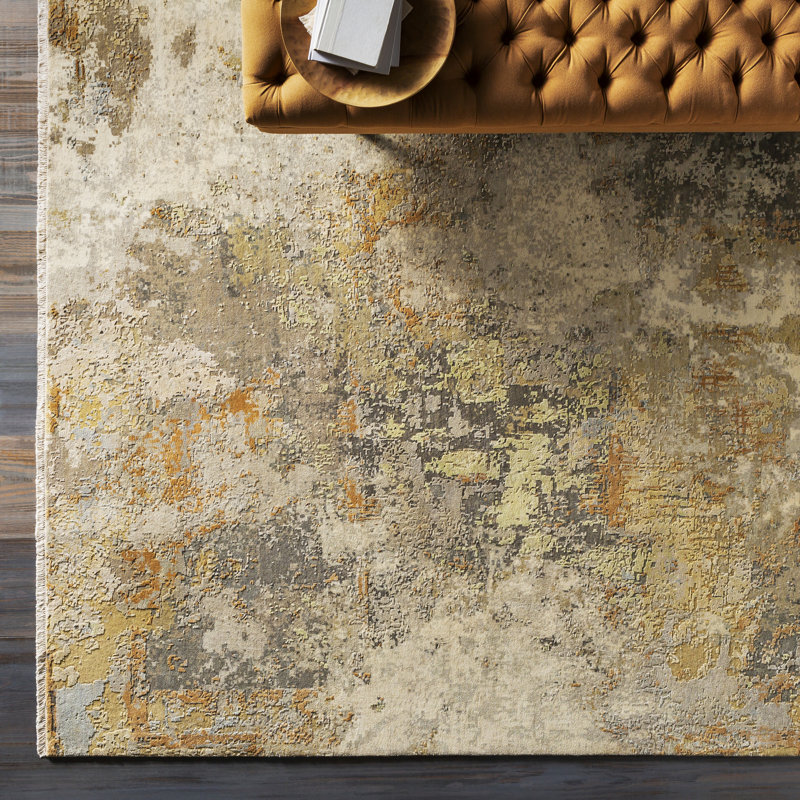 Colaba Silk Abstract Area Rug, Rectangle 2' x 3'