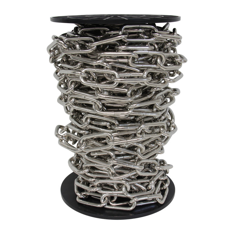 Chaîne de lustre décorative à maillons standard, Nickel poli, H 120 po x l 1,02 po x P 0,25 po
