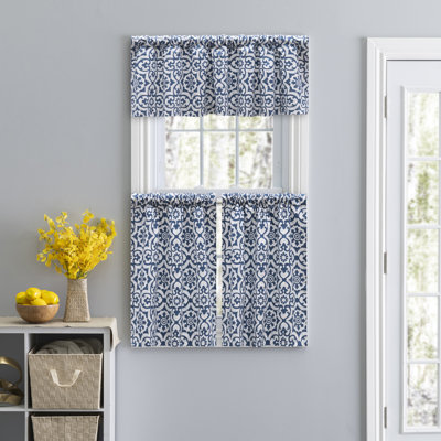 Athens Cotton Geometric Tailored Cafe Curtain
