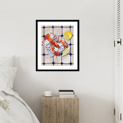 Reproduction d'art encadrée «Lobster» par Elena Dorosh