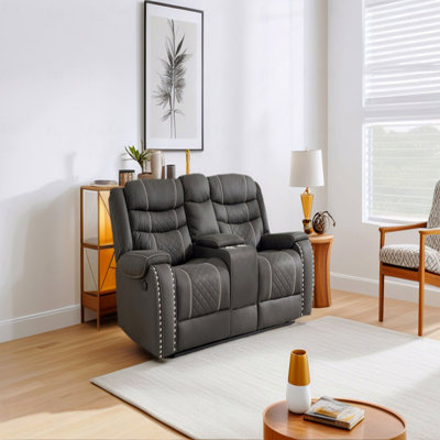 Avec fauteuil inclinable fonctionnel, 2 sièges manuels en tissu technique avec fauteuil inclinable avec accoudoirs confortables et dossier simple pour le salon