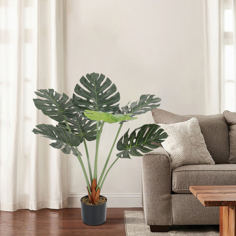 Faux Plant in Plastic Freestanding  Planter, 85cm H x 50cm W x 50cm D