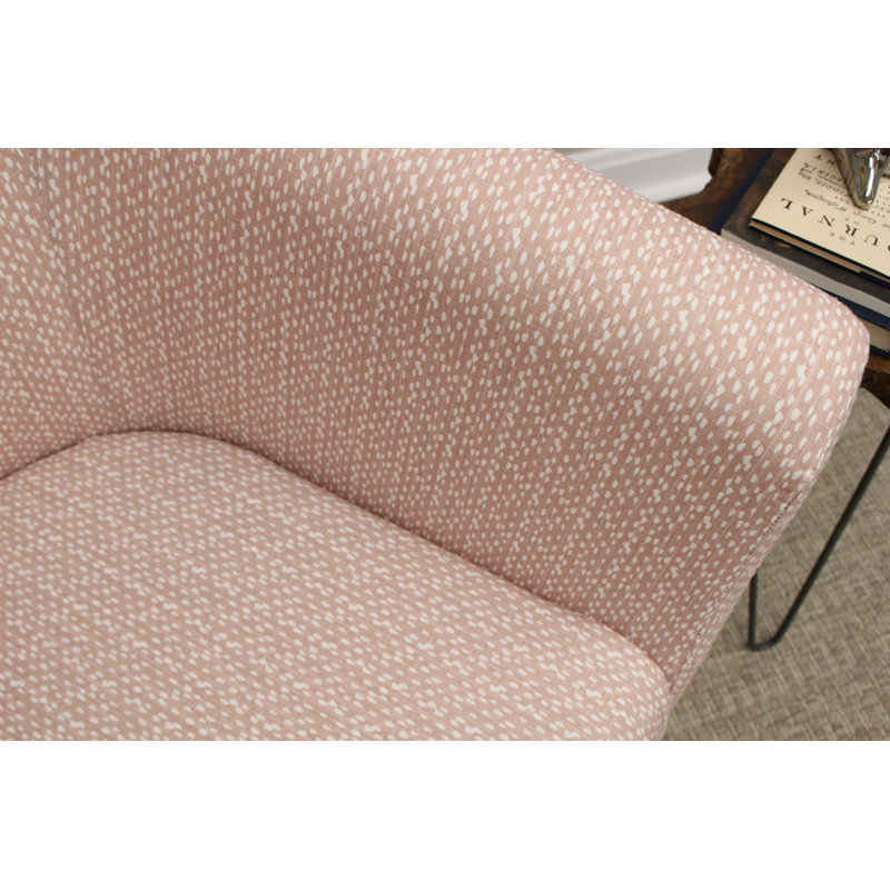Liam Upholstered Barrel Chair, Blush Microfiber/Microsuede