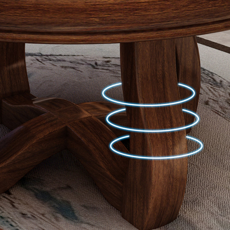 Modern solid wood round table set, 29.9"H x 51"L x 51"W, 9 Pieces: Table, 8 Chairs