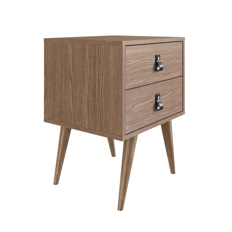  18" W 2-Drawer Nightstand, Brown