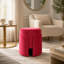 Repose-pieds pouf moderne en bois avec repose-pieds en velours