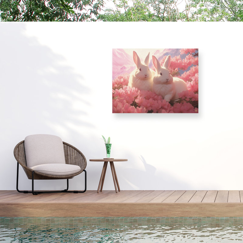 Toile d'extérieur Michael David Ward Bunny Paradise, H 14 po x l 19 po
