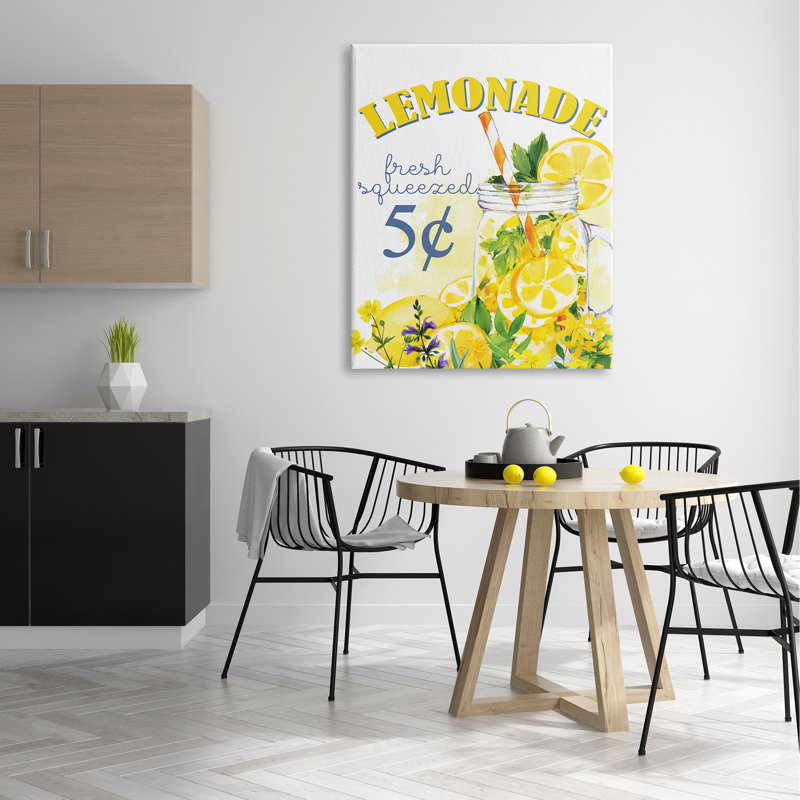Pot de fruits frais pressé de limonade d'été, H 36 po x l 48 po, Toile tendue
