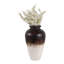 Vase rond rustique haut pour la décoration intérieure, vase de table décoratif en terre cuite, 63,5 cm (25 pouces), brun et blanc