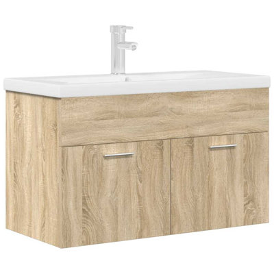 Bearett 800 mm Wall Mounted Single Vanity with Integrated Ceramic Basin