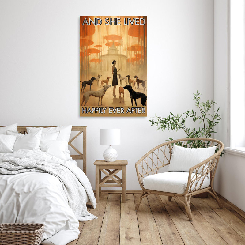 «Woman and Dogs Happily Ever After», impression sur toile, H 36 po x l 24 po x P 1,25 po