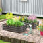 Ensemble de 2 lits de jardin surélevés, boîte à fleurs galvanisée, noir-197652048-197652049-197652058