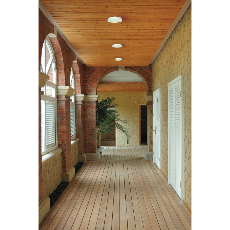 Acrylic LED Flush Mount, 3000K, Wet, White
