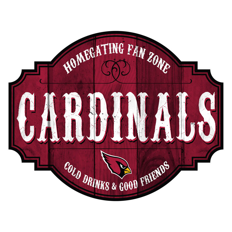Entertainment Wall Decor, Arizona Cardinals, 12" x 12" x 0.25"