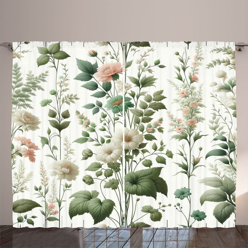 Semi Sheer Curtain Pair, 54" W x 108" L