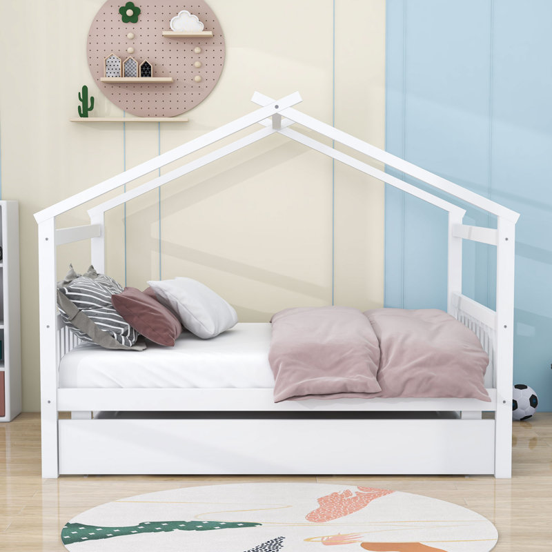 Lit plateforme avec couchette simple Prana, Double, Blanc