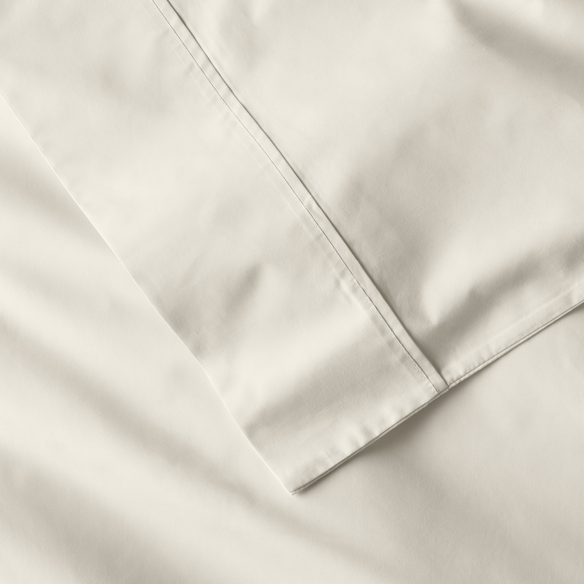 Emrik Brushed Organic Cotton Percale Pillowcase Set, Sand, Standard - 2 Standard Pillowcases
