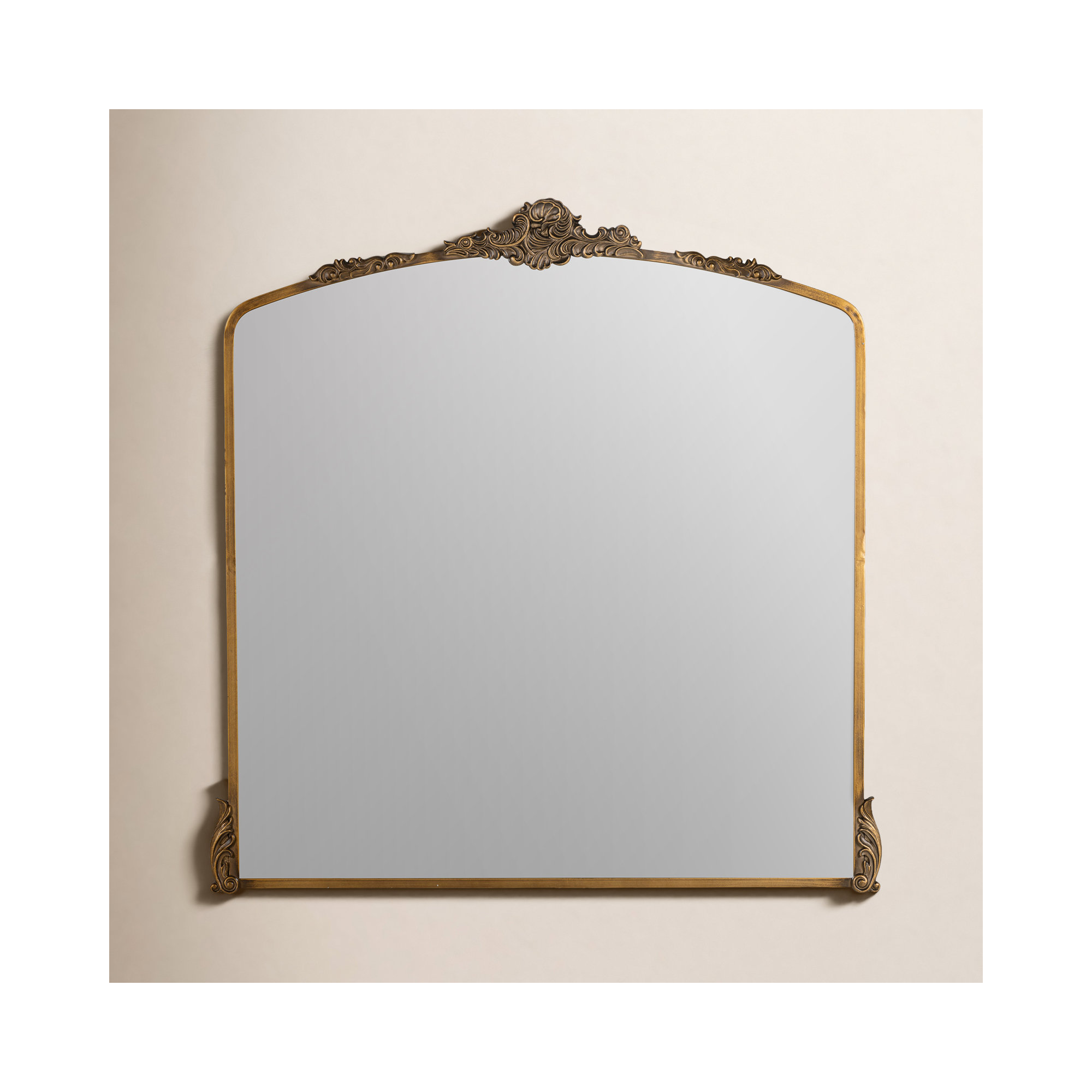 Aticus Metal Arch Mirror, Antique Bronze, 39" x 37.75"
