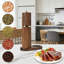 Ensemble de moulin à sel et à poivre en bois d'acacia avec grosseur réglable, moulins manuels rechargeables et plateau en bois assorti - Cadeau de cuisine idéal