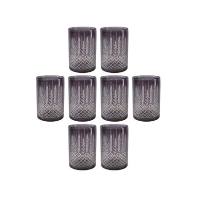 4" Palm Etched Glass Hurricane – Dual-Purpose Design, Elegant Artisanal Craftsmanship, Candle Holder, Flower Arrangment, Floral Vase, Table Centerpiece, Pack of 8