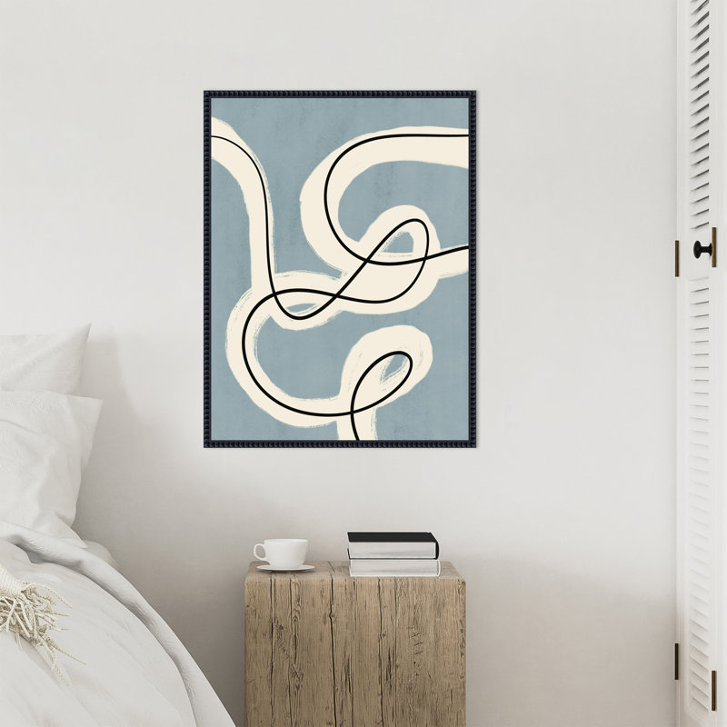 Impression sur toile encadrée minimaliste en bleu gris par Little Dean, H 30 po x l 23 po