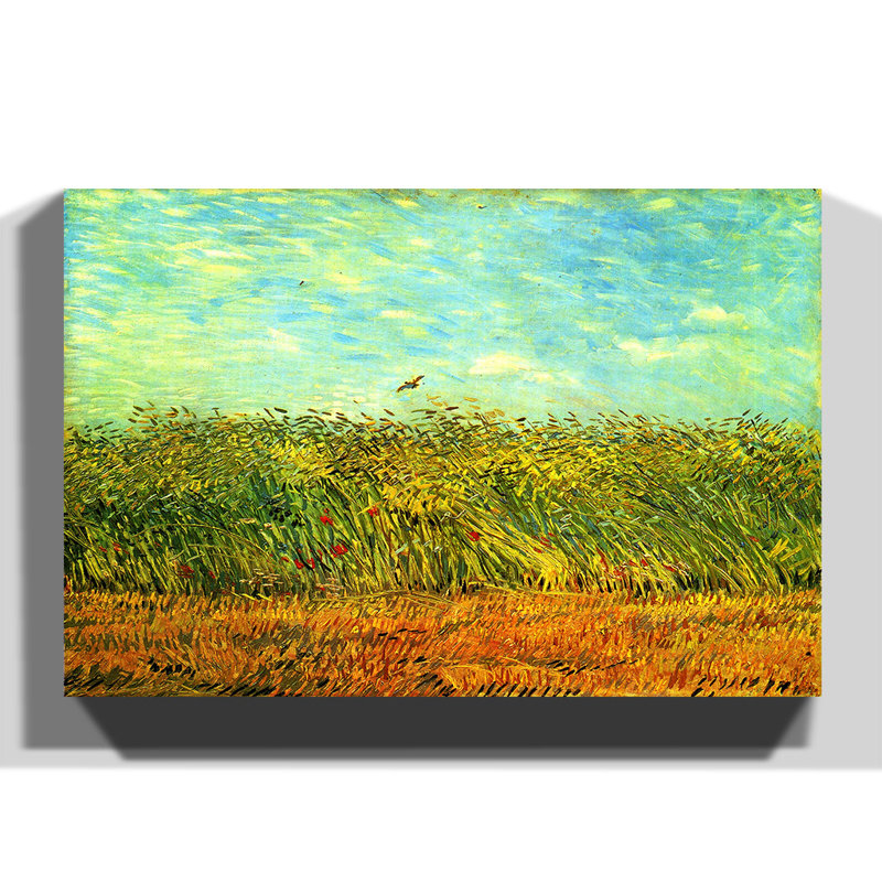 Wheat Field and a Lark by Vincent Van Gogh - Wrapped Canvas, 70cm H x 100cm W