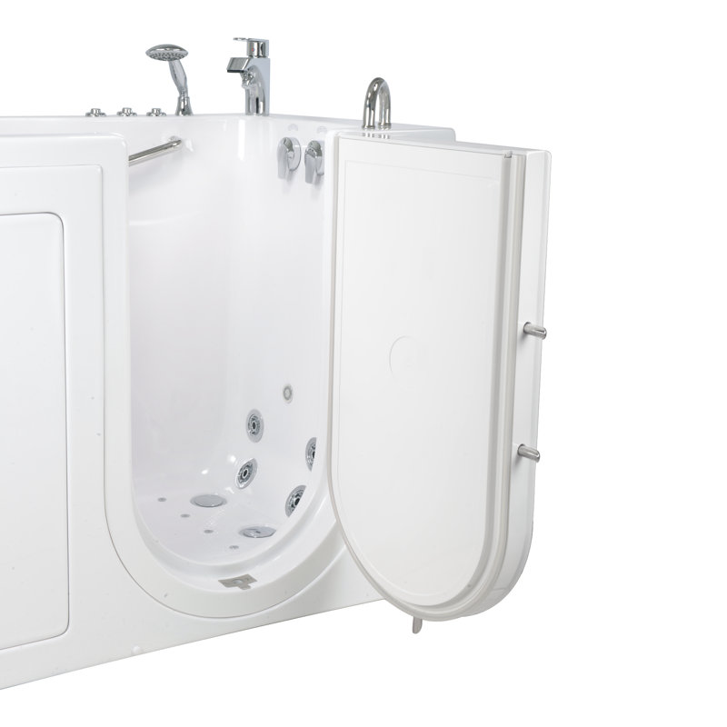 52'' x 32'' White Acrylic Walk-In Bathtub with Hydro Massage