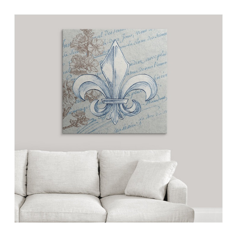 « french fleur de lis i », impression, H 16 po x l 16 po x P 1,5 po, Toile
