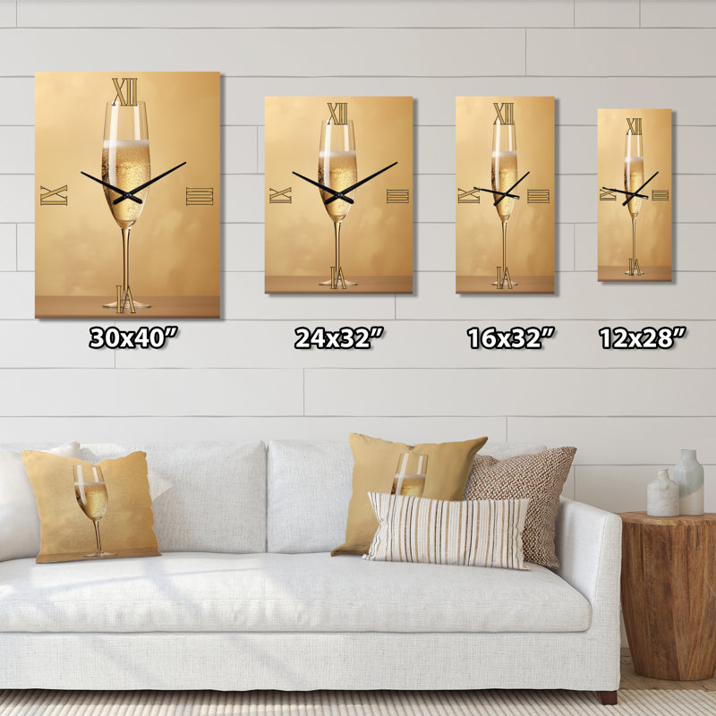 Horloge murale champagne fragilité I, Grand