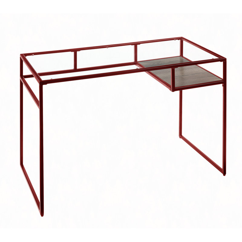 Bureau d'écriture en verre trempé Quayle, Rouge