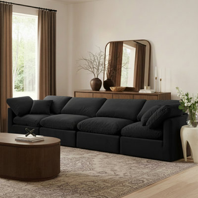 Musheerah 140'' Velvet Sofa
