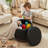 Round Ottoman With Storage, 360° Rotatable Stool, Hidden Storage Ottoman For Living Room-1890684483