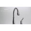 Robinet de cuisine chromé avec douchette extractible Leland, robinet d'évier de cuisine monotrou traditionnel, poignée simple avec accessoires, chrome-1528133347