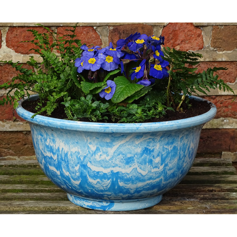 Kylemore Hand-Painted Pot Planter, Powder Blue