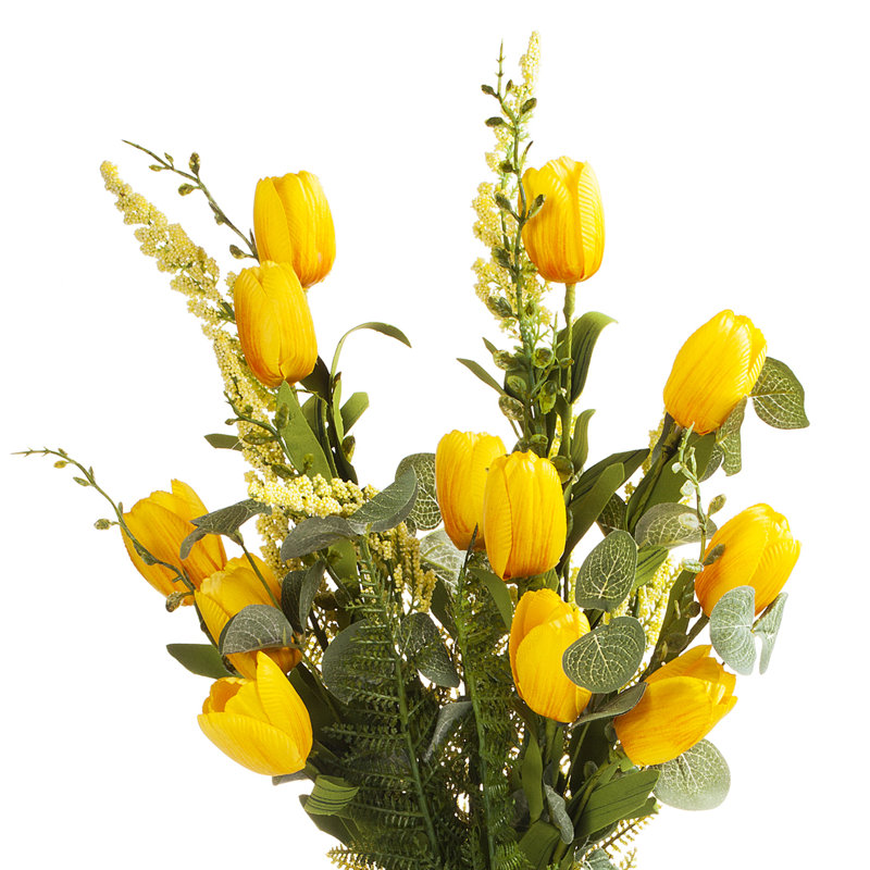 Silk Tulip Arrangement, Yellow